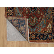Load image into Gallery viewer, 2&#39;7&quot;x10&#39; Auburn Red, Antiqued Fine Heriz Re-Creation, Denser Weave, Hand Knotted, 100% Wool, Vegetable Dyes, Lush and Plush, Runner, Oriental Rug FWR548274