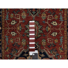 Load image into Gallery viewer, 2&#39;7&quot;x10&#39; Auburn Red, Antiqued Fine Heriz Re-Creation, Denser Weave, Hand Knotted, 100% Wool, Vegetable Dyes, Lush and Plush, Runner, Oriental Rug FWR548274