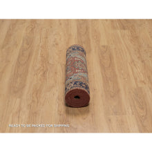 Load image into Gallery viewer, 2&#39;7&quot;x10&#39; Auburn Red, Antiqued Fine Heriz Re-Creation, Denser Weave, Hand Knotted, 100% Wool, Vegetable Dyes, Lush and Plush, Runner, Oriental Rug FWR548274