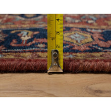 Load image into Gallery viewer, 2&#39;7&quot;x10&#39; Auburn Red, Antiqued Fine Heriz Re-Creation, Denser Weave, Hand Knotted, 100% Wool, Vegetable Dyes, Lush and Plush, Runner, Oriental Rug FWR548274