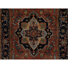 Load image into Gallery viewer, 2&#39;7&quot;x10&#39;1&quot; Brick Red, Antiqued Fine Heriz Re-Creation, Denser Weave, Vegetable Dyes, Lush and Plush, Soft Wool, Hand Knotted, Runner, Oriental Rug FWR548292