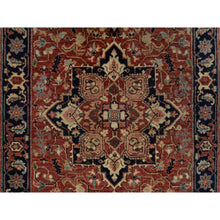 Load image into Gallery viewer, 2&#39;7&quot;x10&#39;2&quot; Auburn Red, Antiqued Fine Heriz Re-Creation with Star Medallion Design, Hand Knotted, Hand Spun New Zealand Wool, Soft and Plush, Runner, Oriental Rug FWR548298