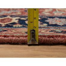 Load image into Gallery viewer, 2&#39;7&quot;x10&#39;2&quot; Auburn Red, Antiqued Fine Heriz Re-Creation with Star Medallion Design, Hand Knotted, Hand Spun New Zealand Wool, Soft and Plush, Runner, Oriental Rug FWR548298