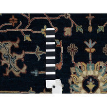 Load image into Gallery viewer, 9&#39;x12&#39;2&quot; Midnight Blue, Antiqued Fine Heriz Re-Creation with All Over Vines Design, Hand Knotted, Soft Pile, Vegetable Dyes, 100% Wool, Oriental Rug FWR548310