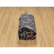 Load image into Gallery viewer, 9&#39;x12&#39;2&quot; Midnight Blue, Antiqued Fine Heriz Re-creation With All Over Vines Design, Hand Knotted, Soft Pile, Vegetable Dyes, 100% Wool, Oriental Rug FWR548310