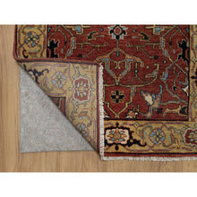 Load image into Gallery viewer, 2&#39;8&quot;x14&#39;1&quot; Currant Red, Antiqued Fine Heriz Re-Creation with All Over Vines Design, Hand Knotted, 100% Wool, Vegetable Dyes, Denser Weave, Lush and Plush, Soft Pile, Runner, Oriental Rug FWR548322