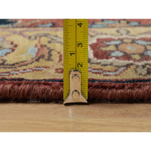 Load image into Gallery viewer, 2&#39;8&quot;x14&#39;1&quot; Currant Red, Antiqued Fine Heriz Re-creation With All Over Vines Design, Hand Knotted, 100% Wool, Vegetable Dyes, Denser Weave, Lush And Plush, Soft Pile, Runner, Oriental Rug FWR548322