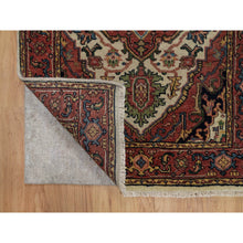 Load image into Gallery viewer, 2&#39;8&quot;x14&#39;3&quot; Swan White, Antiqued Fine Heriz Re-Creation, Natural Dyes, Hand Knotted, Plush and Lush, Soft Wool, Denser Weave, XL Runner, Oriental Rug FWR548328