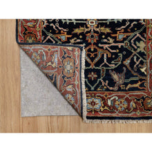 Load image into Gallery viewer, 2&#39;7&quot;x18&#39;1&quot; Oxford Blue, Antiqued Fine Heriz Re-Creation with All Over Vines Design, 100% Wool, Hand Knotted, Soft Pile, Vegetable Dyes, XL Runner, Oriental Rug FWR548340