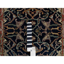 Load image into Gallery viewer, 2&#39;7&quot;x18&#39;1&quot; Oxford Blue, Antiqued Fine Heriz Re-Creation with All Over Vines Design, 100% Wool, Hand Knotted, Soft Pile, Vegetable Dyes, XL Runner, Oriental Rug FWR548340