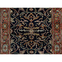 Load image into Gallery viewer, 2&#39;7&quot;x18&#39;1&quot; Oxford Blue, Antiqued Fine Heriz Re-Creation with All Over Vines Design, 100% Wool, Hand Knotted, Soft Pile, Vegetable Dyes, XL Runner, Oriental Rug FWR548340