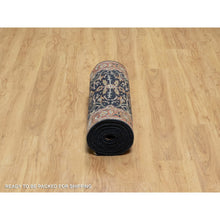 Load image into Gallery viewer, 2&#39;7&quot;x18&#39;1&quot; Oxford Blue, Antiqued Fine Heriz Re-Creation with All Over Vines Design, 100% Wool, Hand Knotted, Soft Pile, Vegetable Dyes, XL Runner, Oriental Rug FWR548340