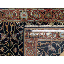 Load image into Gallery viewer, 2&#39;7&quot;x18&#39;1&quot; Oxford Blue, Antiqued Fine Heriz Re-Creation with All Over Vines Design, 100% Wool, Hand Knotted, Soft Pile, Vegetable Dyes, XL Runner, Oriental Rug FWR548340