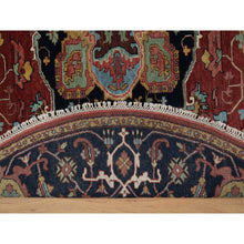 Load image into Gallery viewer, 6&#39;2&quot;x6&#39;2&quot; Chili Oil Red, Antiqued Fine Heriz Re-Creation, Denser Weave, Vegetable Dyes, Hand Knotted, Soft Wool, Lush and Plush, Round, Oriental Rug FWR548352