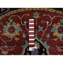 Load image into Gallery viewer, 6&#39;2&quot;x6&#39;2&quot; Chili Oil Red, Antiqued Fine Heriz Re-Creation, Denser Weave, Vegetable Dyes, Hand Knotted, Soft Wool, Lush and Plush, Round, Oriental Rug FWR548352