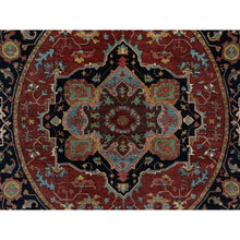 Load image into Gallery viewer, 6&#39;2&quot;x6&#39;2&quot; Chili Oil Red, Antiqued Fine Heriz Re-Creation, Denser Weave, Vegetable Dyes, Hand Knotted, Soft Wool, Lush and Plush, Round, Oriental Rug FWR548352