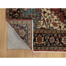 Load image into Gallery viewer, 5&#39;2&quot;x7&#39;2&quot; Brick Red, Antiqued Fine Heriz Re-creation With Star Medallion Design, Hand Spun New Zealand Wool, Hand Knotted, Soft And Plush, Oriental Rug FWR548358