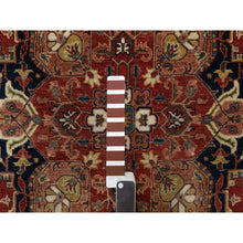 Load image into Gallery viewer, 5&#39;2&quot;x7&#39;2&quot; Brick Red, Antiqued Fine Heriz Re-Creation with Star Medallion Design, Hand Spun New Zealand Wool, Hand Knotted, Soft and Plush, Oriental Rug FWR548358