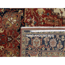 Load image into Gallery viewer, 5&#39;2&quot;x7&#39;2&quot; Brick Red, Antiqued Fine Heriz Re-creation With Star Medallion Design, Hand Spun New Zealand Wool, Hand Knotted, Soft And Plush, Oriental Rug FWR548358