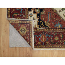 Load image into Gallery viewer, 6&#39;2&quot;x9&#39;1&quot; Parchment White, Antiqued Fine Heriz Re-creation, Natural Dyes, Hand Knotted, Plush And Lush, Denser Weave, Soft Wool, Oriental Rug FWR548364