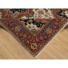 Load image into Gallery viewer, 6&#39;2&quot;x9&#39;1&quot; Parchment White, Antiqued Fine Heriz Re-creation, Natural Dyes, Hand Knotted, Plush And Lush, Denser Weave, Soft Wool, Oriental Rug FWR548364