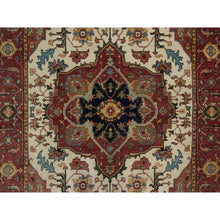 Load image into Gallery viewer, 6&#39;2&quot;x9&#39;1&quot; Parchment White, Antiqued Fine Heriz Re-creation, Natural Dyes, Hand Knotted, Plush And Lush, Denser Weave, Soft Wool, Oriental Rug FWR548364