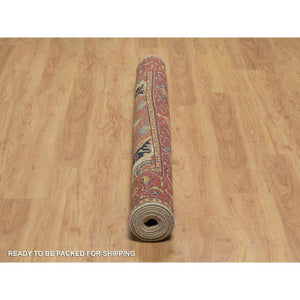 6'2"x9'1" Parchment White, Antiqued Fine Heriz Re-creation, Natural Dyes, Hand Knotted, Plush And Lush, Denser Weave, Soft Wool, Oriental Rug FWR548364