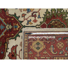 Load image into Gallery viewer, 6&#39;2&quot;x9&#39;1&quot; Parchment White, Antiqued Fine Heriz Re-creation, Natural Dyes, Hand Knotted, Plush And Lush, Denser Weave, Soft Wool, Oriental Rug FWR548364