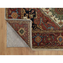 Load image into Gallery viewer, 5&#39;1&quot;x7&#39;2&quot; Chiffon White, Antiqued Fine Heriz Re-Creation, Hand Knotted, Soft Wool, Lush and Plush, Vegetable Dyes, Denser Weave, Oriental Rug FWR548370