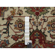 Load image into Gallery viewer, 5&#39;1&quot;x7&#39;2&quot; Chiffon White, Antiqued Fine Heriz Re-Creation, Hand Knotted, Soft Wool, Lush and Plush, Vegetable Dyes, Denser Weave, Oriental Rug FWR548370