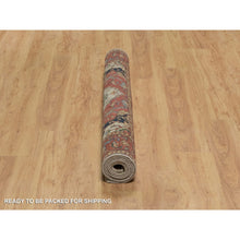 Load image into Gallery viewer, 5&#39;1&quot;x7&#39;2&quot; Chiffon White, Antiqued Fine Heriz Re-Creation, Hand Knotted, Soft Wool, Lush and Plush, Vegetable Dyes, Denser Weave, Oriental Rug FWR548370