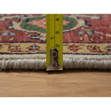 Load image into Gallery viewer, 5&#39;1&quot;x7&#39;2&quot; Chiffon White, Antiqued Fine Heriz Re-Creation, Hand Knotted, Soft Wool, Lush and Plush, Vegetable Dyes, Denser Weave, Oriental Rug FWR548370