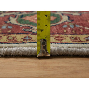 5'1"x7'2" Chiffon White, Antiqued Fine Heriz Re-Creation, Hand Knotted, Soft Wool, Lush and Plush, Vegetable Dyes, Denser Weave, Oriental Rug FWR548370