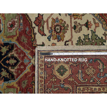 Load image into Gallery viewer, 5&#39;1&quot;x7&#39;2&quot; Chiffon White, Antiqued Fine Heriz Re-creation, Hand Knotted, Soft Wool, Lush And Plush, Vegetable Dyes, Denser Weave, Oriental Rug FWR548370