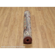 Load image into Gallery viewer, 6&#39;1&quot;x9&#39;2&quot; Brick Red, Antiqued Fine Heriz Re-creation With Medallion Design, Plush And Lush Pile, Hand Knotted, 100% Wool, Denser Weave, Vegetable Dyes, Oriental Rug FWR548382