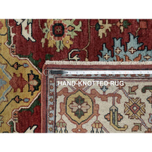 Load image into Gallery viewer, 6&#39;1&quot;x9&#39;2&quot; Brick Red, Antiqued Fine Heriz Re-creation With Medallion Design, Plush And Lush Pile, Hand Knotted, 100% Wool, Denser Weave, Vegetable Dyes, Oriental Rug FWR548382