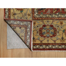 Load image into Gallery viewer, 10&#39;1&quot;x14&#39;2&quot; Brick Red, Antiqued Fine Heriz Re-creation With All Over Vines Design, Hand Knotted, 100% Wool, Vegetable Dyes, Soft Pile, Denser Weave, Lush And Plush, Oriental Rug FWR548406