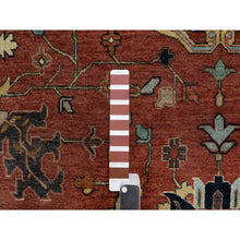 Load image into Gallery viewer, 10&#39;1&quot;x14&#39;2&quot; Brick Red, Antiqued Fine Heriz Re-creation With All Over Vines Design, Hand Knotted, 100% Wool, Vegetable Dyes, Soft Pile, Denser Weave, Lush And Plush, Oriental Rug FWR548406