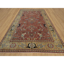 Load image into Gallery viewer, 10&#39;1&quot;x14&#39;2&quot; Auburn Red, Antiqued Fine Heriz Re-creation With All Over Vines Design, Hand Knotted, 100% Wool, Vegetable Dyes, Lush And Plush, Denser Weave, Soft Pile, Oriental Rug FWR548412