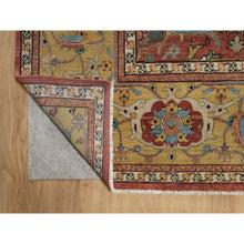 Load image into Gallery viewer, 10&#39;1&quot;x14&#39;2&quot; Auburn Red, Antiqued Fine Heriz Re-creation With All Over Vines Design, Hand Knotted, 100% Wool, Vegetable Dyes, Lush And Plush, Denser Weave, Soft Pile, Oriental Rug FWR548412