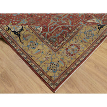 Load image into Gallery viewer, 10&#39;1&quot;x14&#39;2&quot; Auburn Red, Antiqued Fine Heriz Re-creation With All Over Vines Design, Hand Knotted, 100% Wool, Vegetable Dyes, Lush And Plush, Denser Weave, Soft Pile, Oriental Rug FWR548412