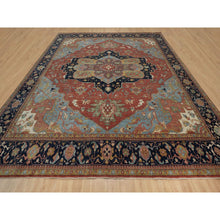 Load image into Gallery viewer, 16&#39;2&quot;x16&#39;2&quot; Auburn Red, Antiqued Fine Heriz Re-Creation, Hand Knotted, Soft 100% Wool, Denser Weave, Vegetable Dyes, Lush and Plush, Square, Oriental Rug FWR548424