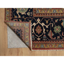 Load image into Gallery viewer, 16&#39;2&quot;x16&#39;2&quot; Auburn Red, Antiqued Fine Heriz Re-Creation, Hand Knotted, Soft 100% Wool, Denser Weave, Vegetable Dyes, Lush and Plush, Square, Oriental Rug FWR548424