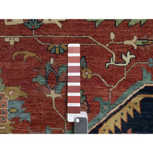 Load image into Gallery viewer, 16&#39;2&quot;x16&#39;2&quot; Auburn Red, Antiqued Fine Heriz Re-Creation, Hand Knotted, Soft 100% Wool, Denser Weave, Vegetable Dyes, Lush and Plush, Square, Oriental Rug FWR548424