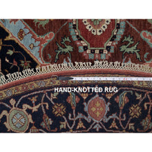 Load image into Gallery viewer, 8&#39;x8&#39; Barn Red, Antiqued Fine Heriz Re-Creation, Denser Weave, Vegetable Dyes, Lush and Plush, 100% Wool, Hand Knotted, Round, Oriental Rug FWR548430