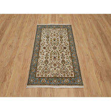 Load image into Gallery viewer, 3&#39;x5&#39; Swan White, 300 KPSI, Hand Spun New Zealand Wool, Kashan Design, Hand Knotted, Oriental Rug FWR548442