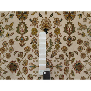 3'x5' Swan White, 300 KPSI, Hand Spun New Zealand Wool, Kashan Design, Hand Knotted, Oriental Rug FWR548442