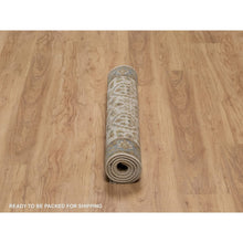 Load image into Gallery viewer, 3&#39;x5&#39; Swan White, 300 KPSI, Hand Spun New Zealand Wool, Kashan Design, Hand Knotted, Oriental Rug FWR548442