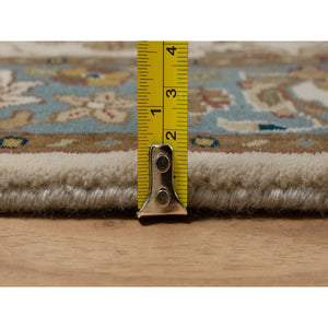 3'x5' Swan White, 300 KPSI, Hand Spun New Zealand Wool, Kashan Design, Hand Knotted, Oriental Rug FWR548442