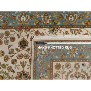 3'x5' Swan White, 300 Kpsi, Hand Spun New Zealand Wool, Kashan Design, Hand Knotted, Oriental Rug FWR548442